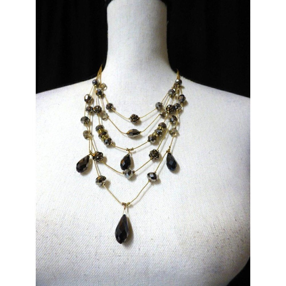 INC International Concepts Hematite Gold Illusion Necklace